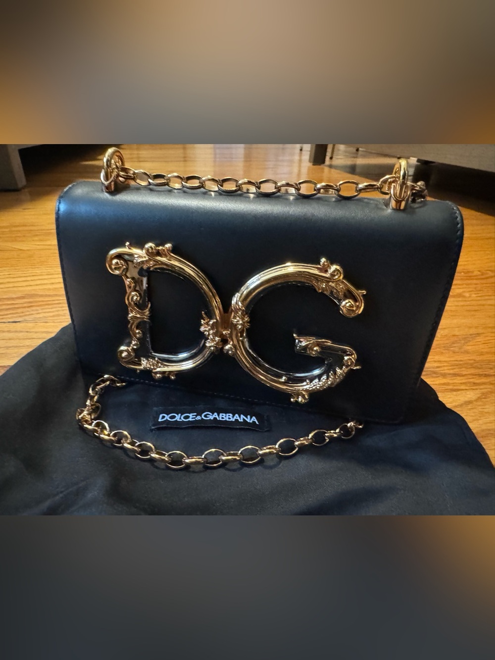 Dolce & Gabbana DG girls barocco Crossbody Bag with Gold